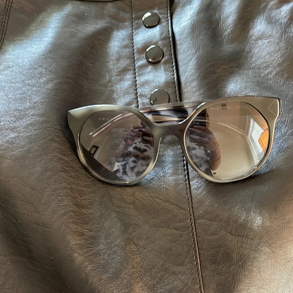 Prada Black Round Cat-Eye Sunglasses